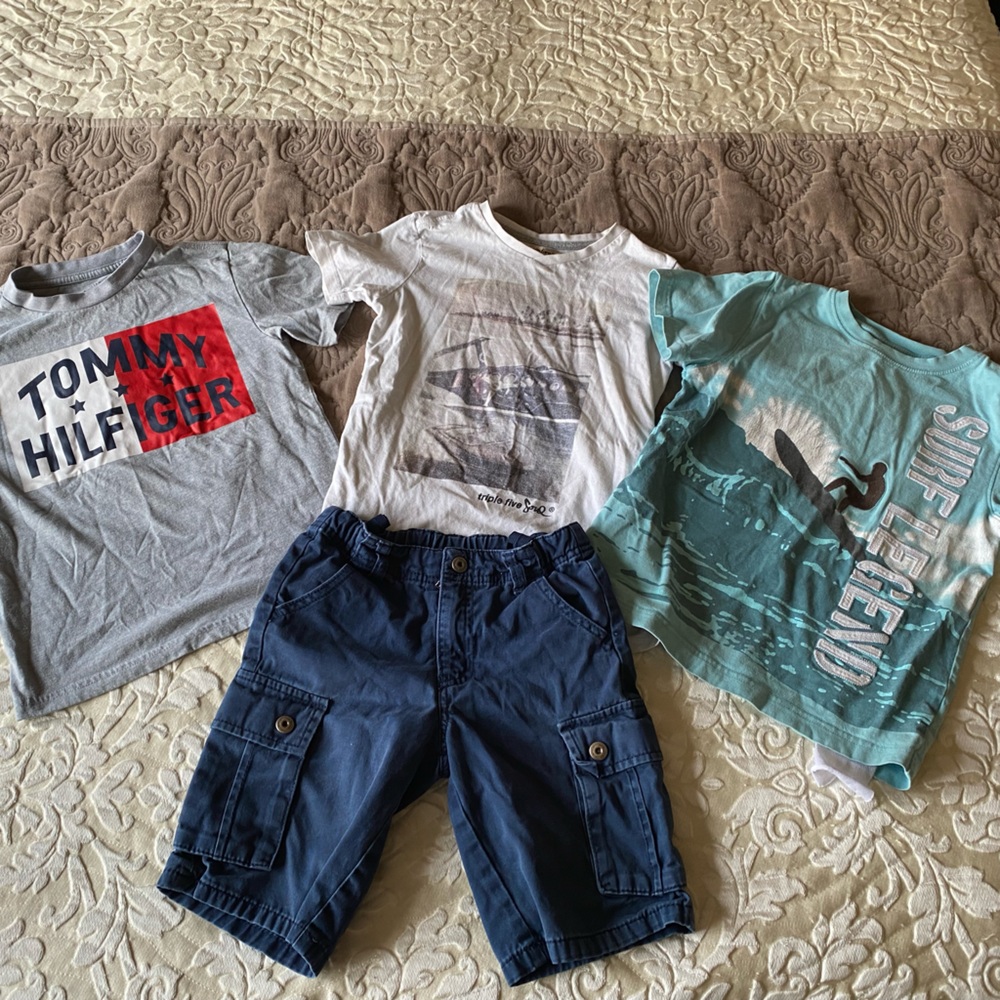 Boys Size 6 Lot of T Shirts and Shorts Calvin Klein Tommy Hilfiger